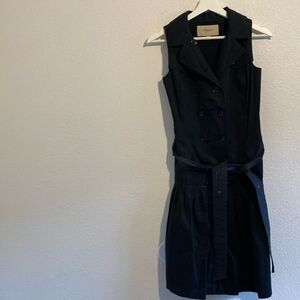 Burberry London Sleeveless Black Pleated Dress